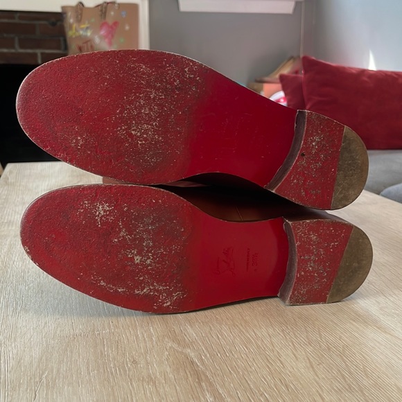 Louboutin Cate Chained Cognac Leather Riding Boots - 38.5 - Picture 8 of 9